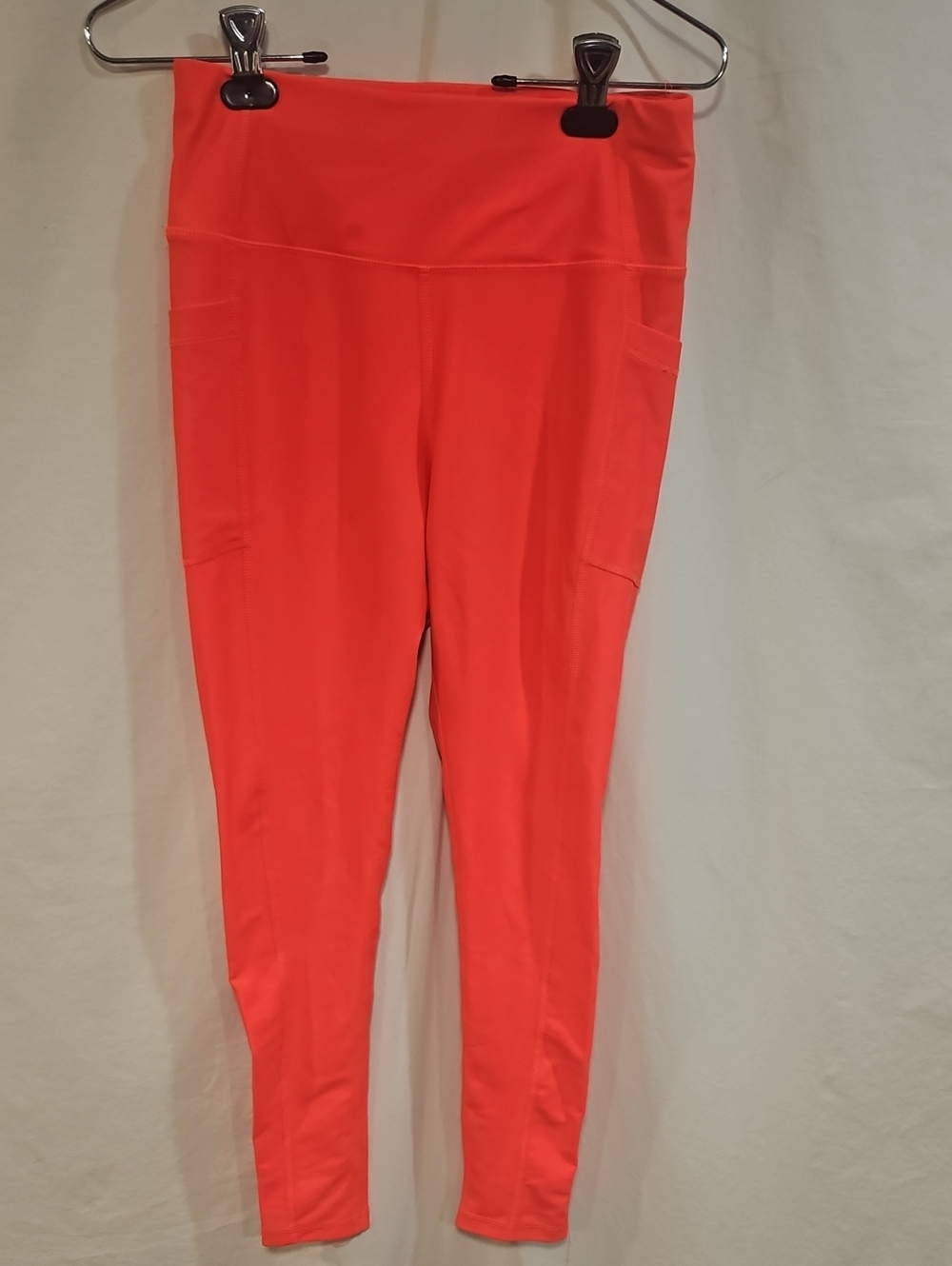 Girls' High-Waist Performance Leggings in Vibrant Coral